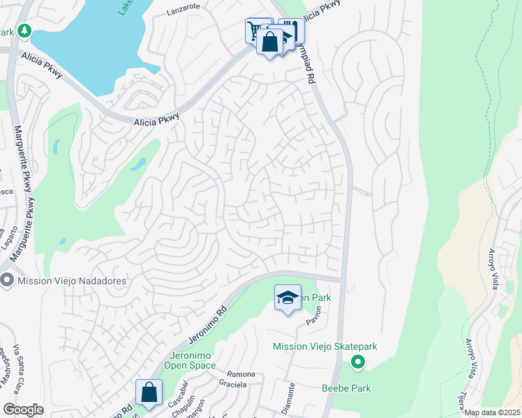 map of restaurants, bars, coffee shops, grocery stores, and more near 28331 Yanez in Mission Viejo