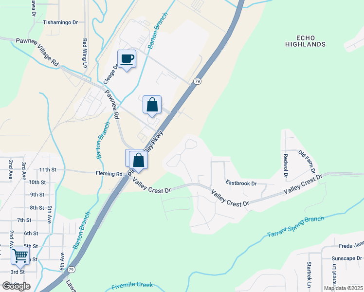 map of restaurants, bars, coffee shops, grocery stores, and more near 660 Valley Crest Drive in Birmingham
