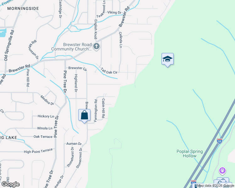map of restaurants, bars, coffee shops, grocery stores, and more near 1621 Farmington Road in Birmingham