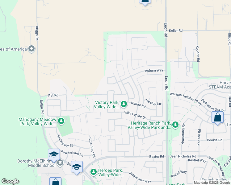 map of restaurants, bars, coffee shops, grocery stores, and more near 34521 Plateau Point Place in Menifee
