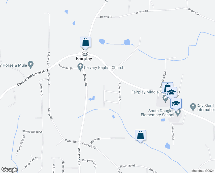 map of restaurants, bars, coffee shops, grocery stores, and more near 6850 Summer Hill Drive in Douglasville