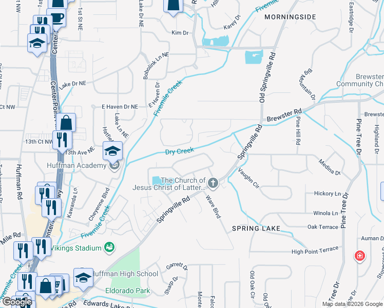 map of restaurants, bars, coffee shops, grocery stores, and more near 1333 Orlando Circle Northeast in Birmingham