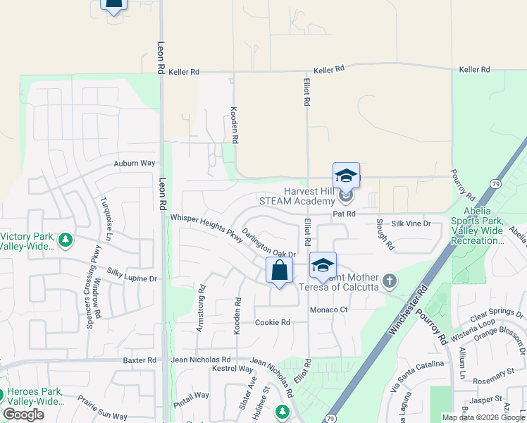 map of restaurants, bars, coffee shops, grocery stores, and more near 31401 Partridgeberry Drive in Winchester