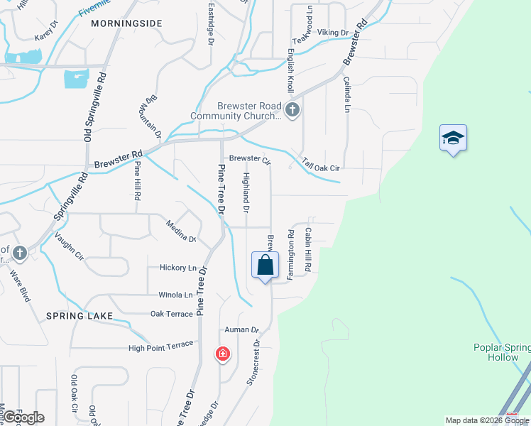 map of restaurants, bars, coffee shops, grocery stores, and more near 1501 Highland Drive in Birmingham