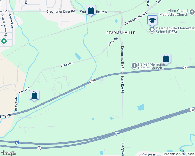 map of restaurants, bars, coffee shops, grocery stores, and more near 3882 U.S. 78 in Anniston