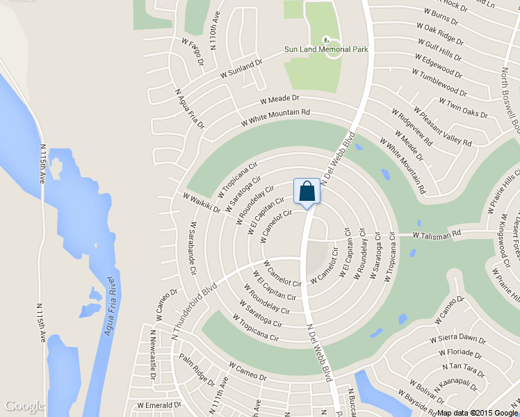 map of restaurants, bars, coffee shops, grocery stores, and more near 10730 West El Capitan Circle in Sun City
