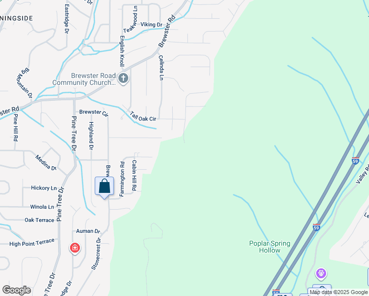 map of restaurants, bars, coffee shops, grocery stores, and more near 1503 Wilderness Lane in Birmingham