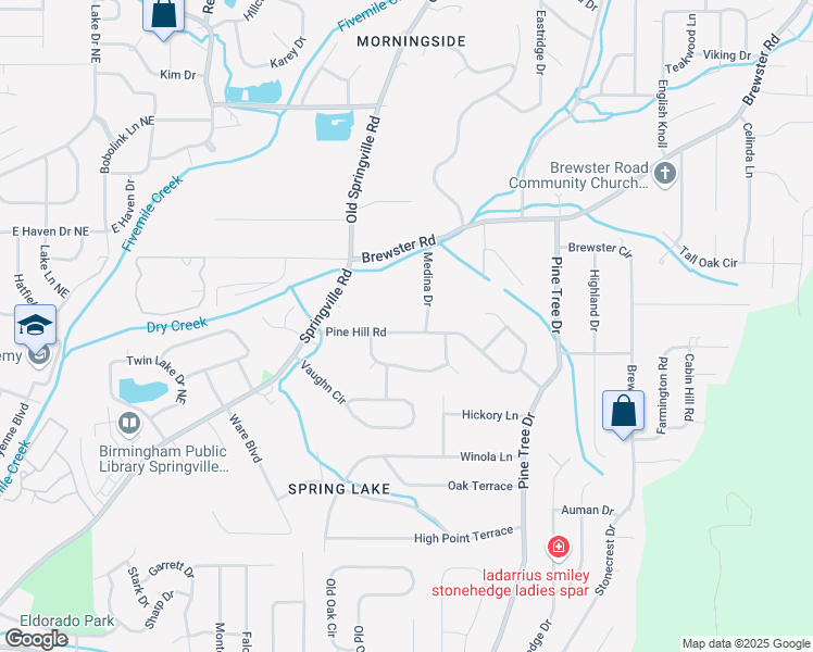 map of restaurants, bars, coffee shops, grocery stores, and more near 936 Pine Hill Road in Birmingham
