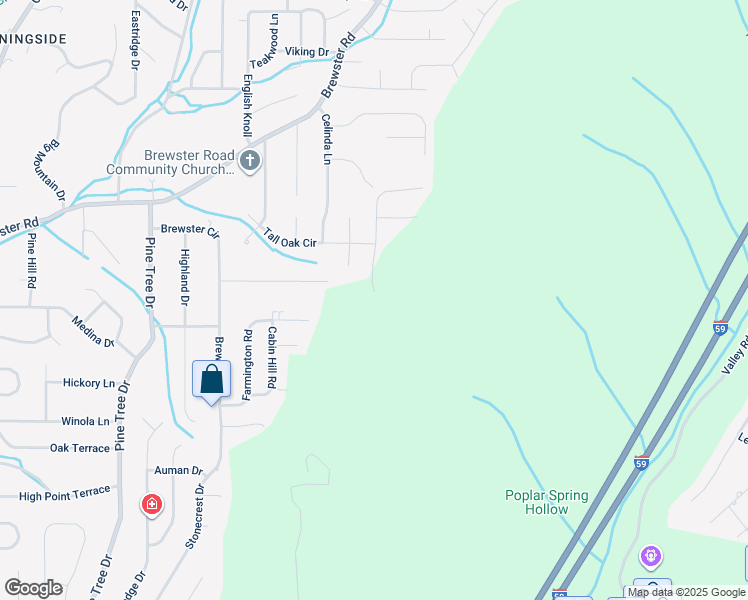 map of restaurants, bars, coffee shops, grocery stores, and more near 1503 Wilderness Lane in Birmingham
