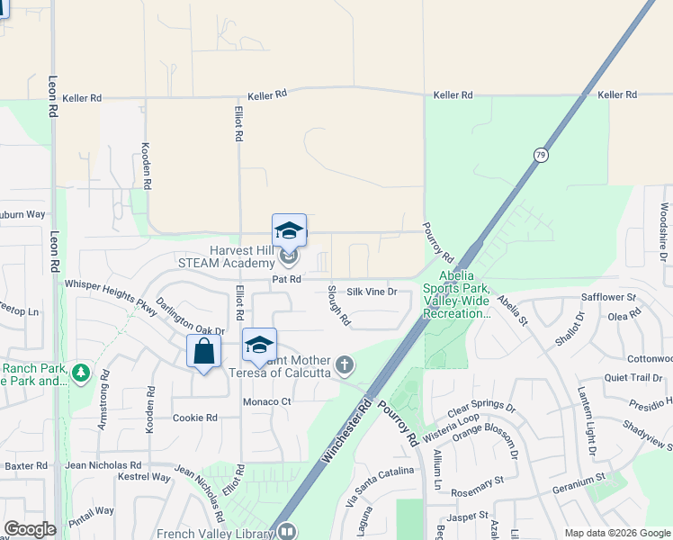 map of restaurants, bars, coffee shops, grocery stores, and more near 34278 Slough Road in Winchester