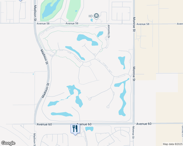 map of restaurants, bars, coffee shops, grocery stores, and more near 58920 Marbella in La Quinta