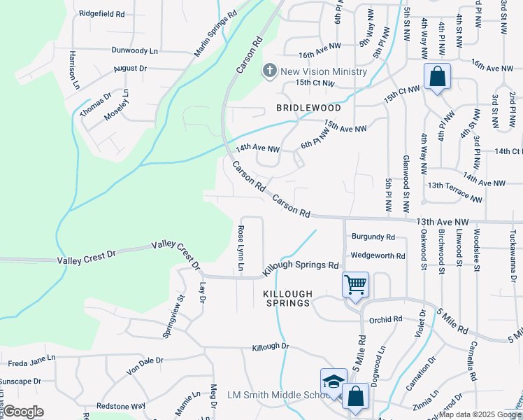 map of restaurants, bars, coffee shops, grocery stores, and more near 1253 Lynn Acres Drive in Birmingham