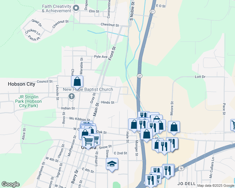 map of restaurants, bars, coffee shops, grocery stores, and more near 116 Williamson Avenue in Oxford