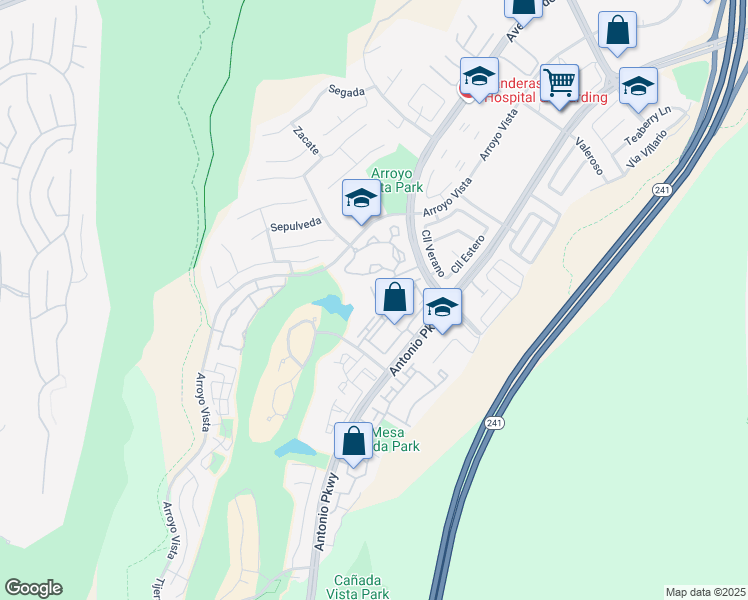 map of restaurants, bars, coffee shops, grocery stores, and more near 40 Vía Solaz in Rancho Santa Margarita