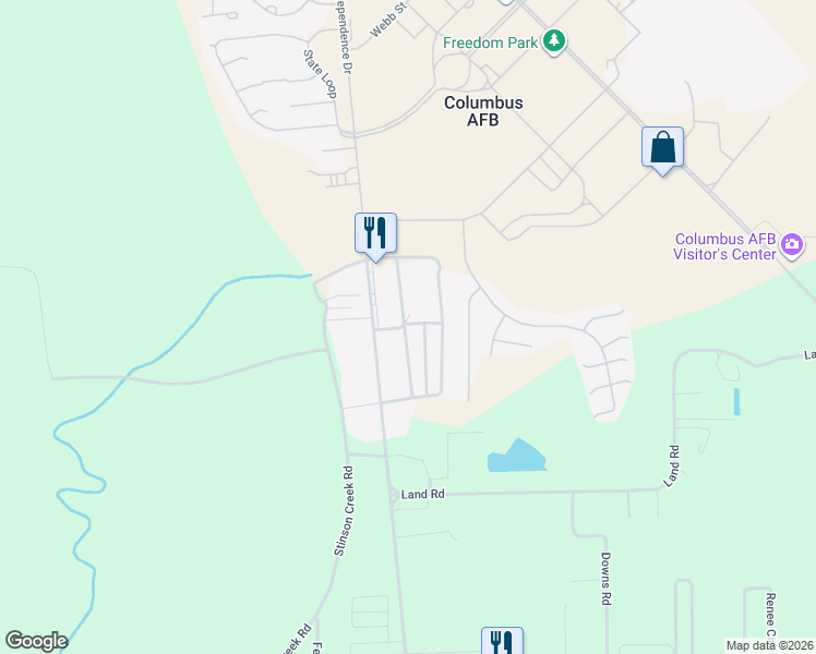 map of restaurants, bars, coffee shops, grocery stores, and more near 4226 Mississippi 373 in Columbus
