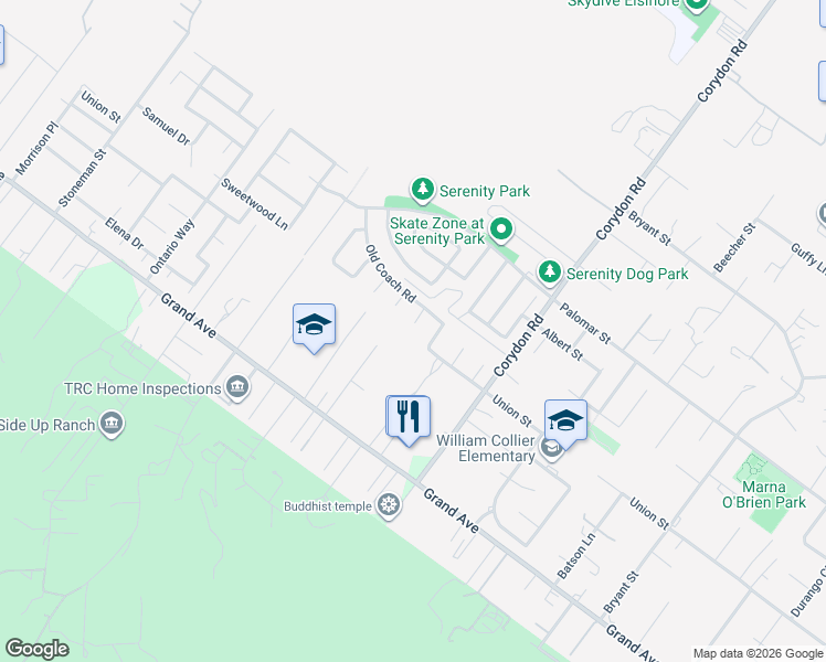 map of restaurants, bars, coffee shops, grocery stores, and more near 32650 San Clemente in Lake Elsinore