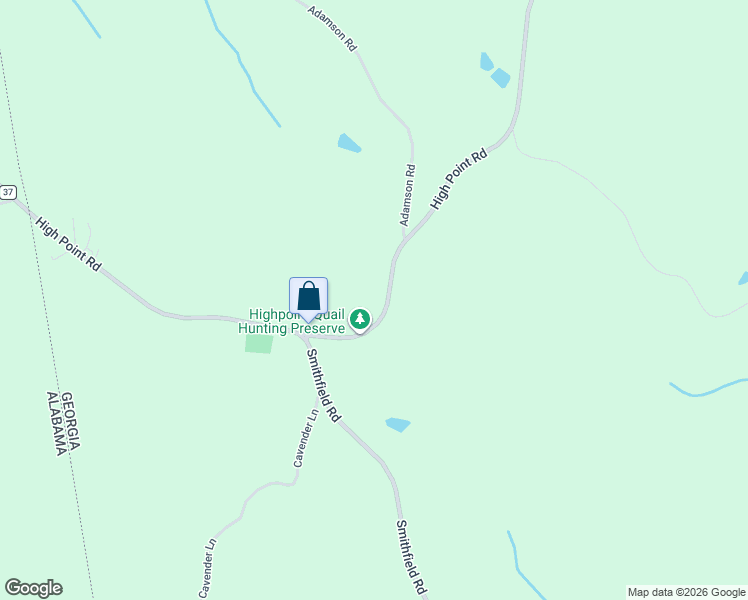 map of restaurants, bars, coffee shops, grocery stores, and more near 1738 High Point Road in Bowdon