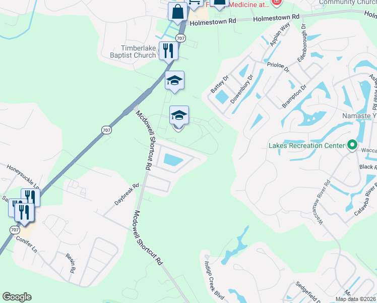 map of restaurants, bars, coffee shops, grocery stores, and more near 137 Southborough Lane in Murrells Inlet
