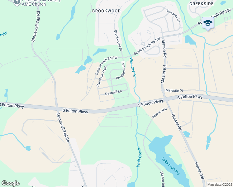 map of restaurants, bars, coffee shops, grocery stores, and more near 5138 Rapahoe Trail in Atlanta