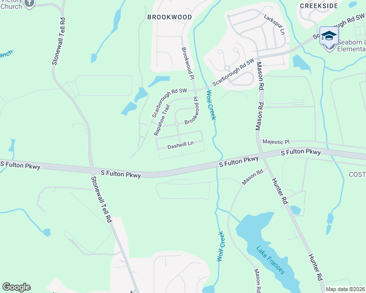 map of restaurants, bars, coffee shops, grocery stores, and more near 5138 Rapahoe Trail in Atlanta
