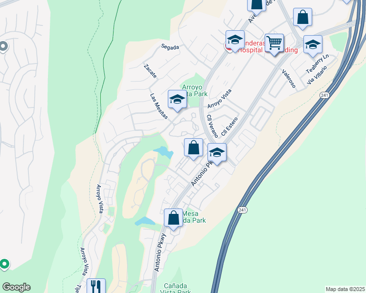 map of restaurants, bars, coffee shops, grocery stores, and more near 40 Vía Solaz in Rancho Santa Margarita