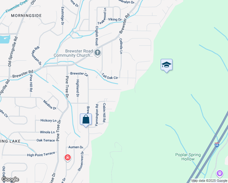 map of restaurants, bars, coffee shops, grocery stores, and more near 1653 Azalea Drive in Birmingham