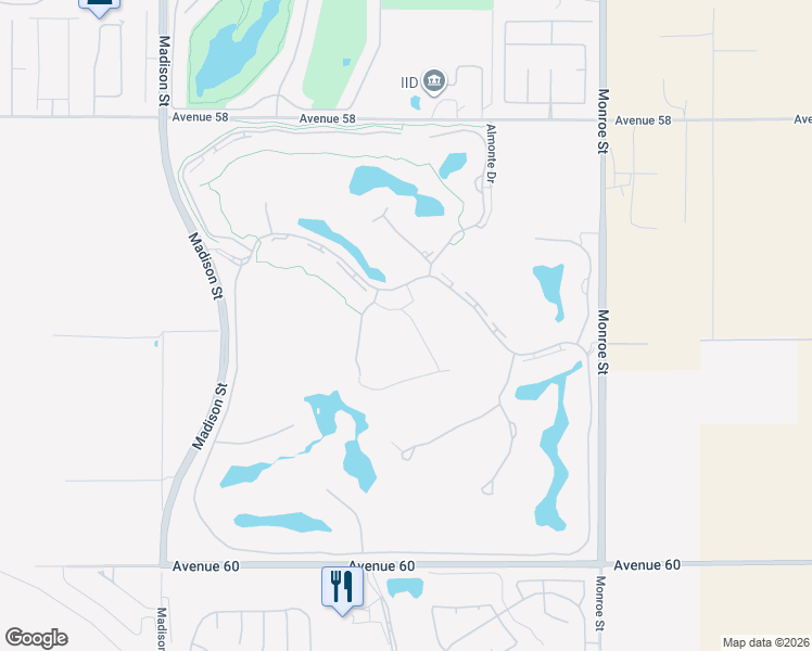 map of restaurants, bars, coffee shops, grocery stores, and more near 58892 Marbella in La Quinta