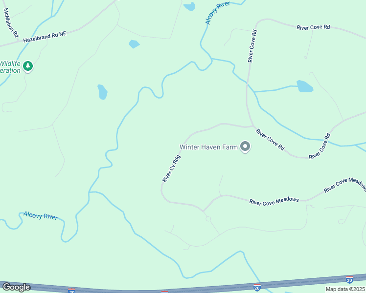 map of restaurants, bars, coffee shops, grocery stores, and more near 170 River Cove Ridge in Social Circle