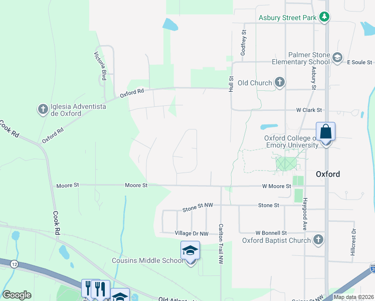 map of restaurants, bars, coffee shops, grocery stores, and more near 130 Hopkins Court in Oxford
