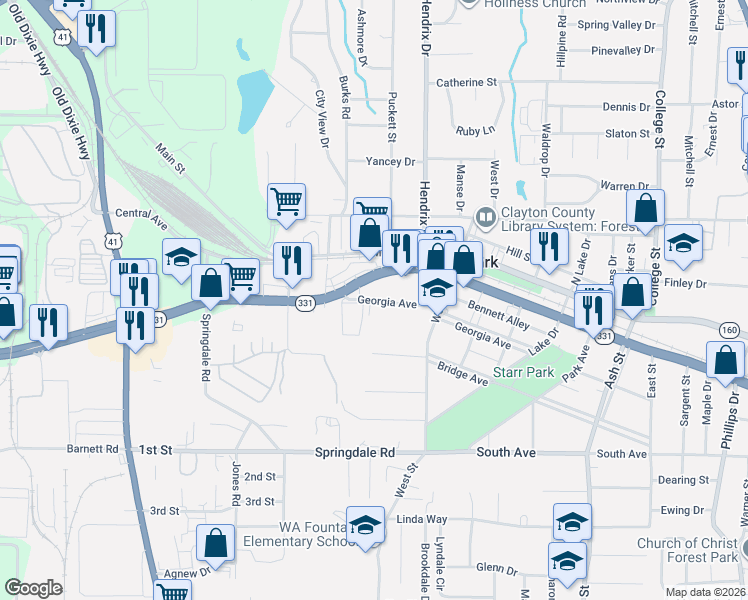 map of restaurants, bars, coffee shops, grocery stores, and more near in GILLEM ENCLAVE