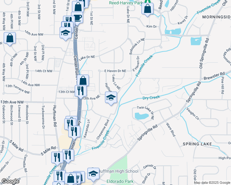 map of restaurants, bars, coffee shops, grocery stores, and more near 236 13th Avenue Northeast in Birmingham