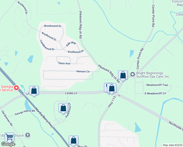 map of restaurants, bars, coffee shops, grocery stores, and more near 635 Henson Circle in Carrollton