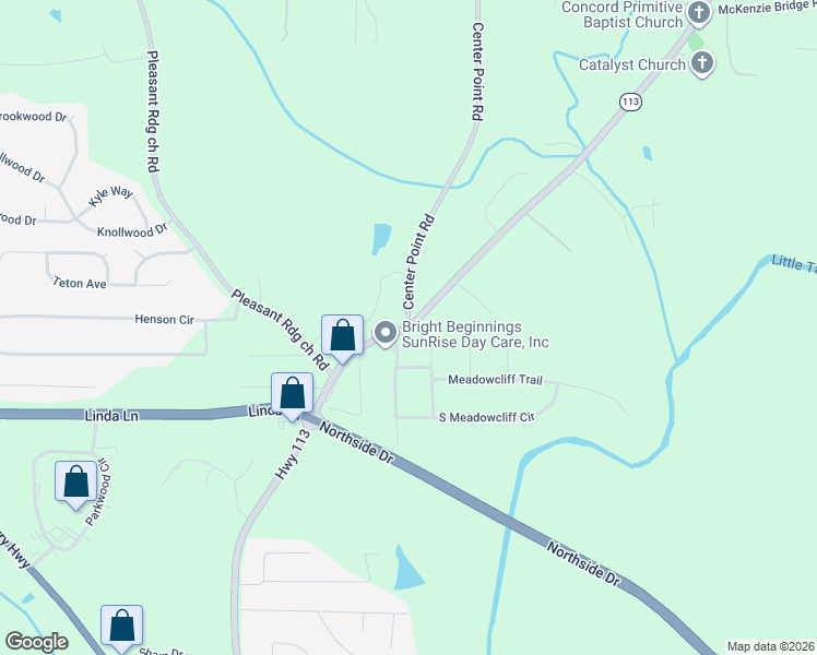map of restaurants, bars, coffee shops, grocery stores, and more near 657 Georgia 113 in Carrollton