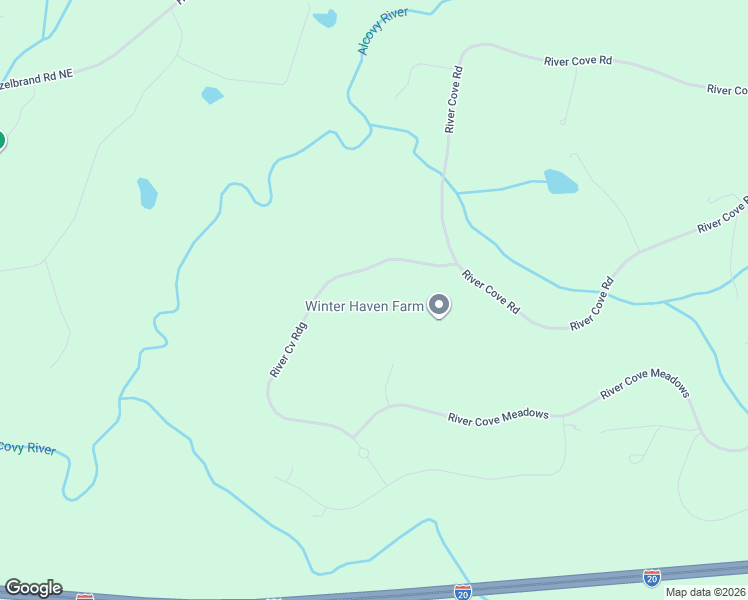 map of restaurants, bars, coffee shops, grocery stores, and more near 165 River Cove Road in Social Circle