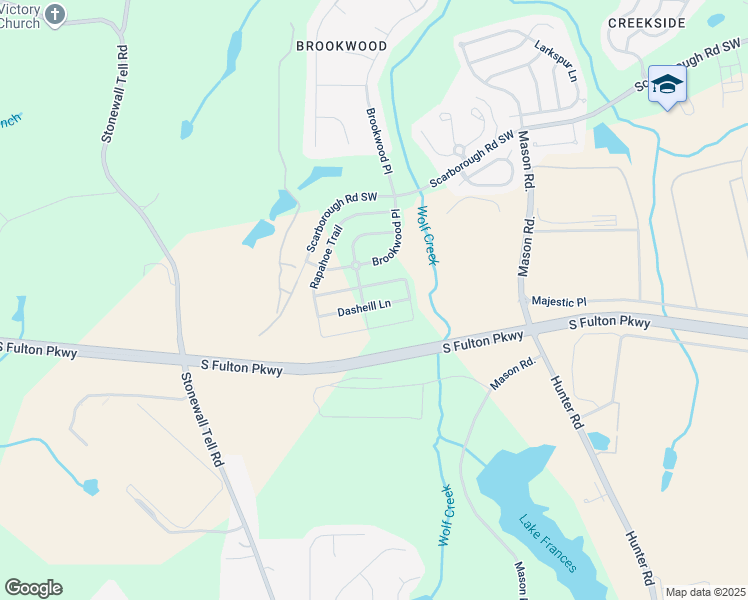 map of restaurants, bars, coffee shops, grocery stores, and more near 529 Dasheill Lane in Atlanta