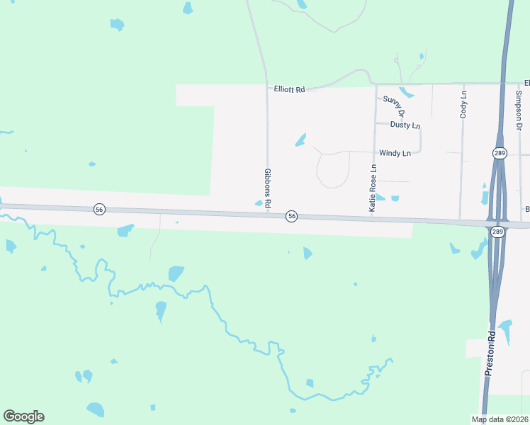 map of restaurants, bars, coffee shops, grocery stores, and more near Gibbons Road in Sherman