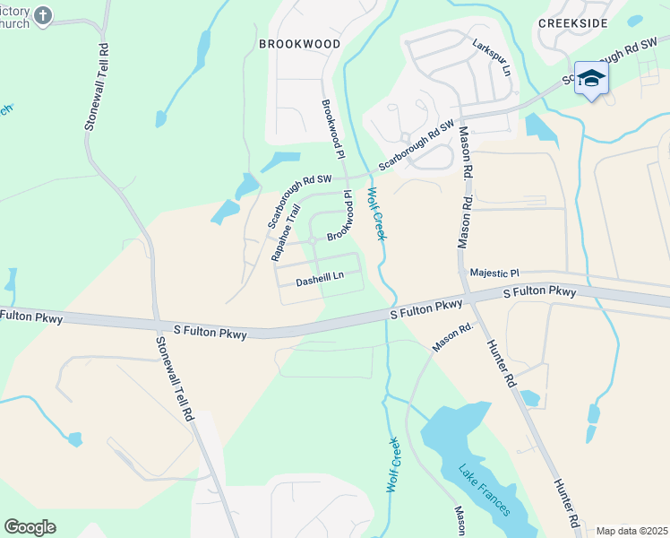 map of restaurants, bars, coffee shops, grocery stores, and more near 517 Dasheill Lane in Atlanta