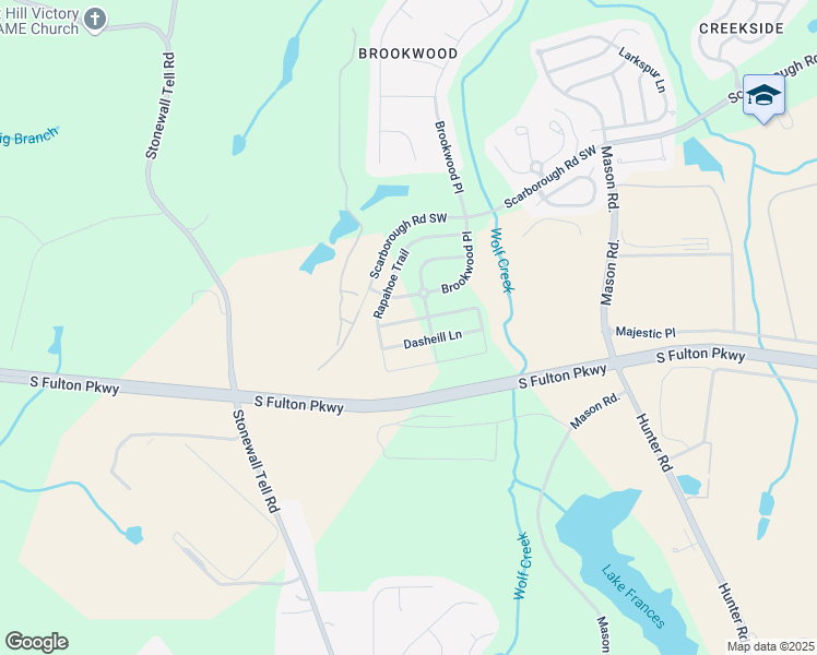 map of restaurants, bars, coffee shops, grocery stores, and more near 5152 Rapahoe Trail in Atlanta