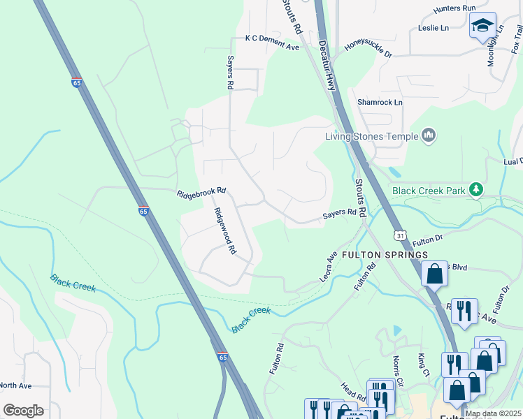 map of restaurants, bars, coffee shops, grocery stores, and more near 1800 Fultonbrook Rd in Fultondale