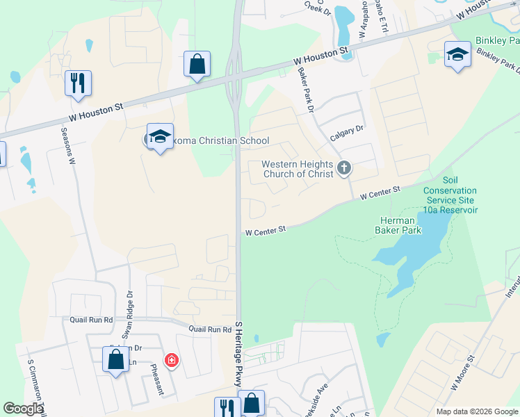map of restaurants, bars, coffee shops, grocery stores, and more near 303 Farm to Market Road 1417 in Sherman
