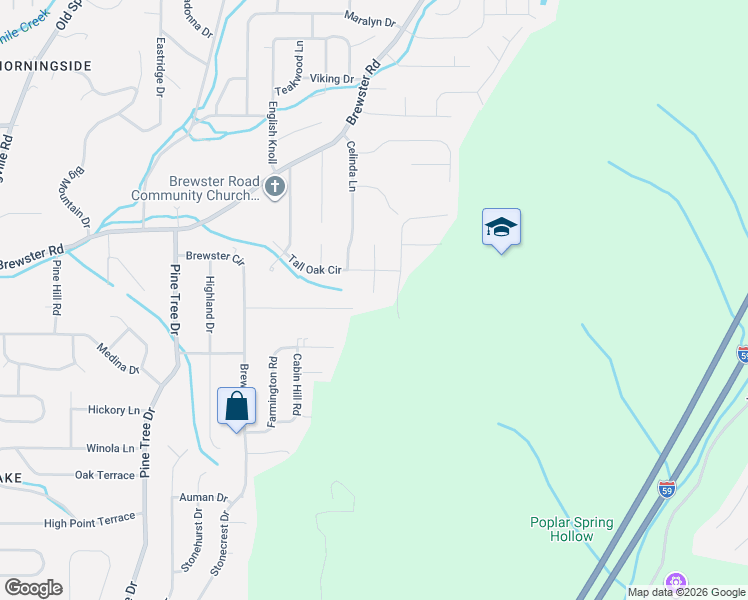 map of restaurants, bars, coffee shops, grocery stores, and more near 1504 Shady Oak Circle in Birmingham