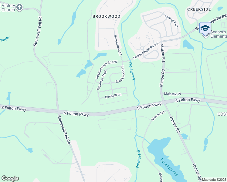 map of restaurants, bars, coffee shops, grocery stores, and more near 5138 Rapahoe Trail in Atlanta