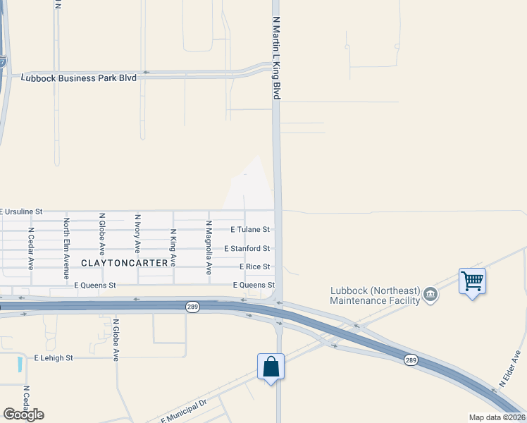 map of restaurants, bars, coffee shops, grocery stores, and more near 1506 East Ursuline Street in Lubbock