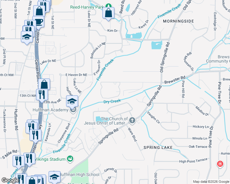 map of restaurants, bars, coffee shops, grocery stores, and more near 600 Earline Circle in Birmingham