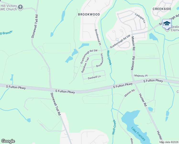 map of restaurants, bars, coffee shops, grocery stores, and more near 5160 Rapahoe Trail in Atlanta