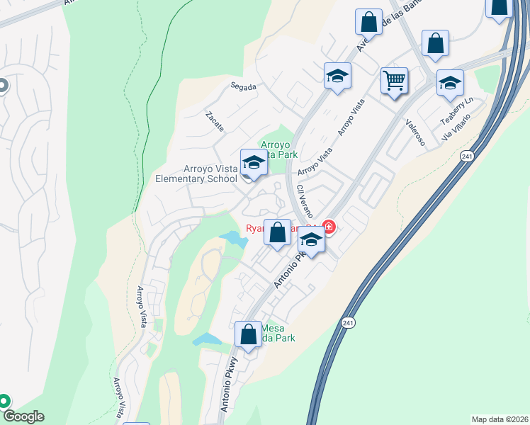 map of restaurants, bars, coffee shops, grocery stores, and more near 256 Pasto Rico in Rancho Santa Margarita