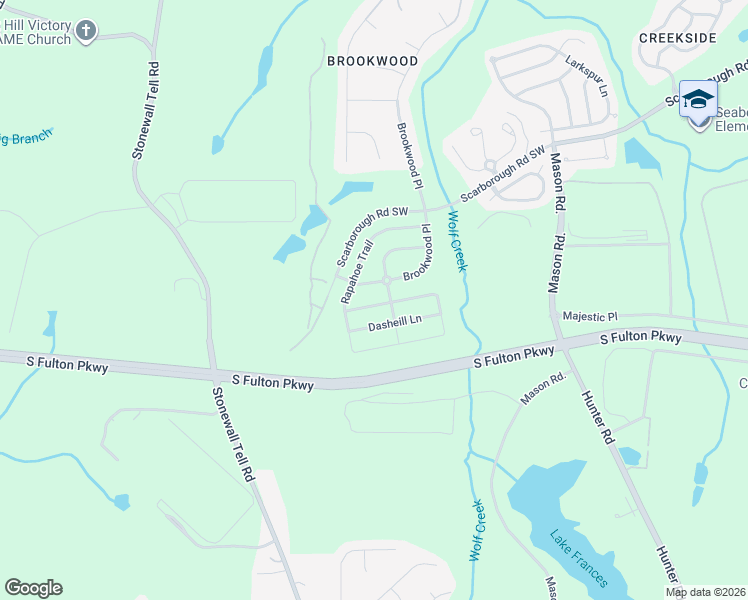 map of restaurants, bars, coffee shops, grocery stores, and more near 5160 Rapahoe Trail in Atlanta