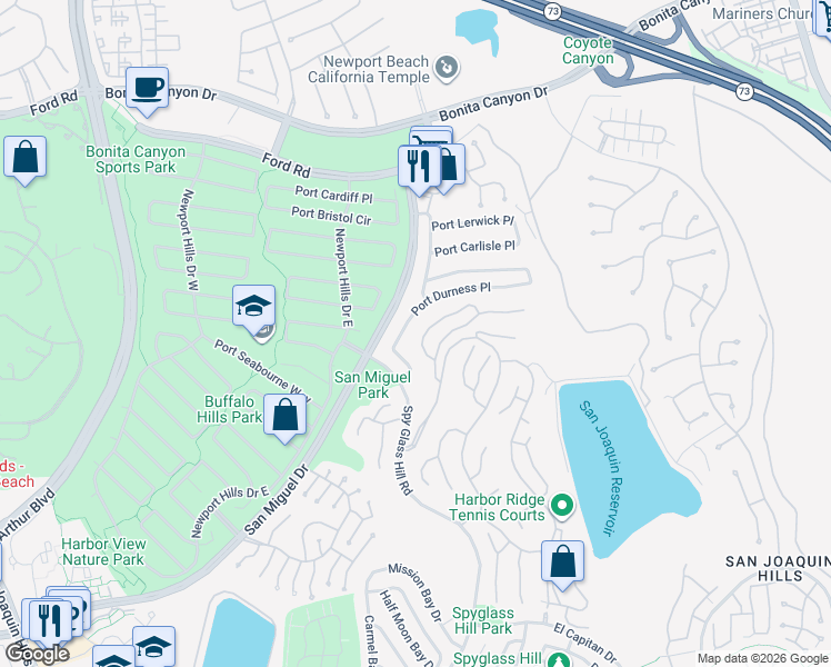map of restaurants, bars, coffee shops, grocery stores, and more near 17 Monaco in Newport Beach