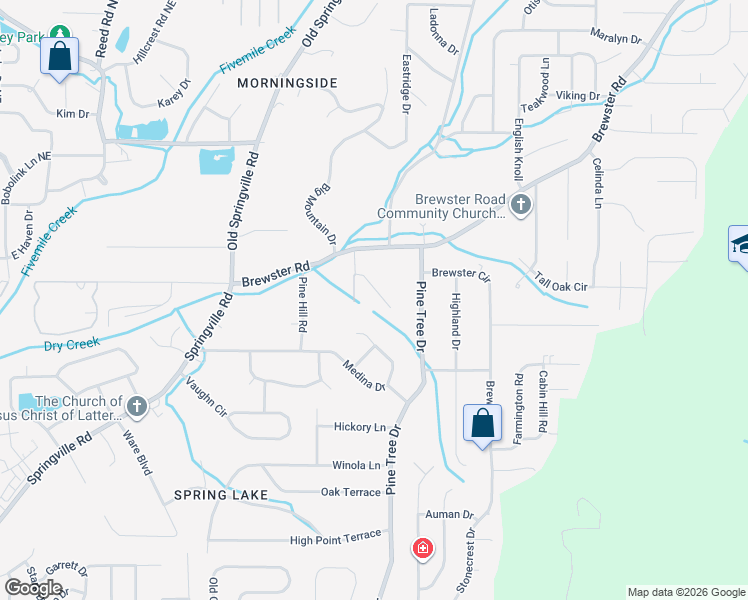 map of restaurants, bars, coffee shops, grocery stores, and more near 1532 Hidden Lake Drive in Birmingham