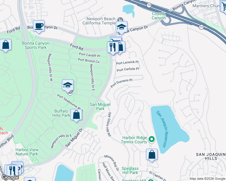 map of restaurants, bars, coffee shops, grocery stores, and more near 23 Monaco in Newport Beach